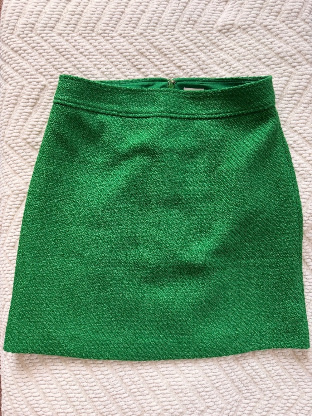 J.Crew Kelly Green Textured Mini Skirt Lined Size 4